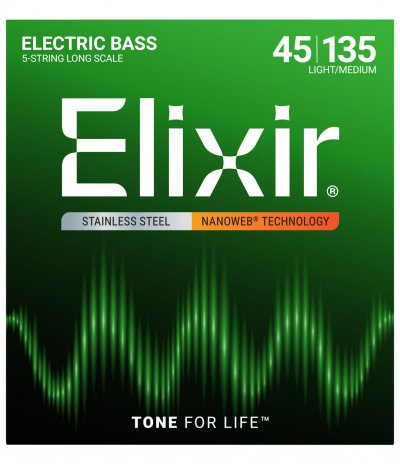 ELIXIR  Nanoweb 14782 - Jeu De Cordes Basse 5 Cordes - 45-135
