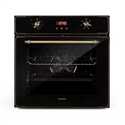 KLARSTEIN Elizabeth four encastrable design r&eacute;tro 6 fonctions 50-250 &deg; C noir - Noir