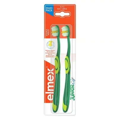 ELMEX  JUNIOR - Brosse &agrave; Dents Souple 6-12 ans, 2 Unit&eacute;s