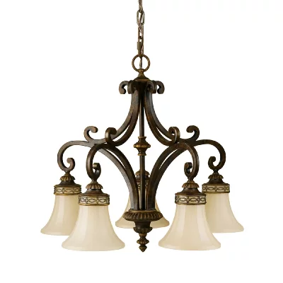 ELSTEAD LIGHTING Elstead drawing room - lustre &agrave; 5 bras multiples finition noyer, e27