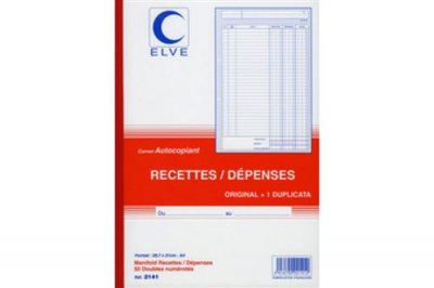 GENERIQUE ELVE Manifold autocopiant ""Recettes / D&sbquo;penses"" ,50 feuillets
