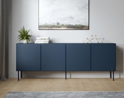 Elvis - buffet bas 200 cm - 4 portes - Bleu