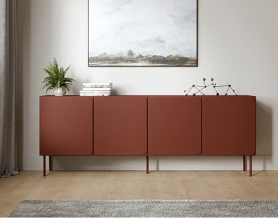 Elvis - buffet bas 200 cm - 4 portes - Terracotta