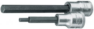 GEDORE Embout de vissage 1/2'' pour vis femelle &agrave; 6 pans, Cote s/plats : 12 mm, Long. 140 mm