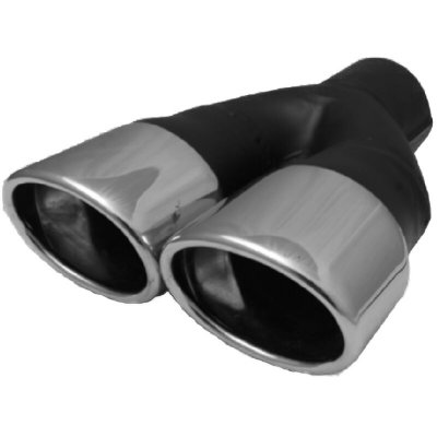 VIVOL Embout echappement en inox double ovale pour sortie 48-60 mm