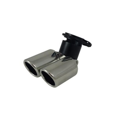 VIVOL Embout echappement r&eacute;glable en inox double ovale 63mm pour sortie 45-