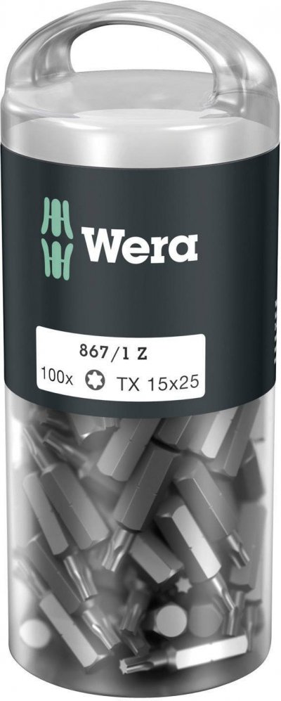 WERA Embout TORX PZ 1/4'' grand pack, 25 mm de long, Dimensions : T 15
