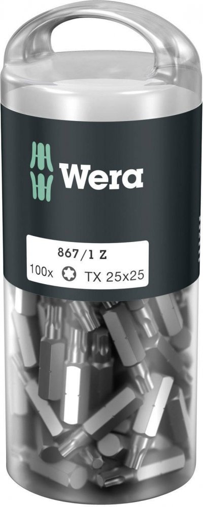 WERA Embout TORX PZ 1/4'' grand pack, 25 mm de long, Dimensions : T 25