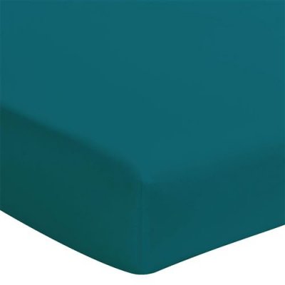 ESSIX Emeraude - Drap housse  en percale de coton 80 fils 140 x 1