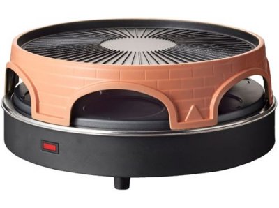 GENERIQUE Emerio PO-113255.4 Four &agrave; raclette et &agrave; pizza Terre cuite / Noir