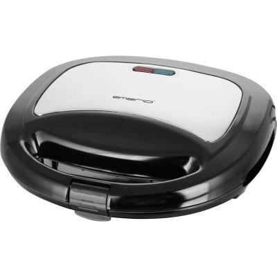 EMERIO  ST-120889 gaufrier et appareil &agrave; croque-monsieur 750 W Noir, Argent