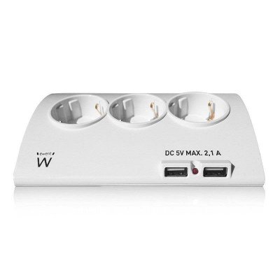 UNISEX Eminent Ew3935 5 Port Desktop Power Socket With 2 Usb Blanc