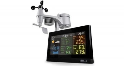 GENERIQUE EMOS - Station M&eacute;t&eacute;o Int&eacute;rieur Ext&eacute;rieur sans Fil avec Pluviom&egrave;tre et An&eacute;mom&egrave;tre Ext&eacute;rieur