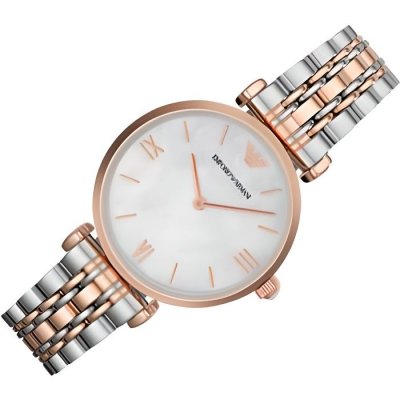 EMPORIO ARMANI  Montre femme bicolore Gianni T-Bar AR1683 rose or
