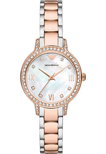 EMPORIO ARMANI  Montre Quartz Analogique Pour Femmes, Or Rose, AR11499