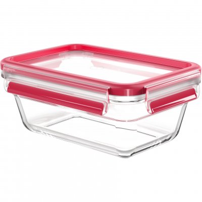 EMSA  Bo&icirc;te de conservation CLIP & CLOSE verre, 0,85 litre - Lot de 2