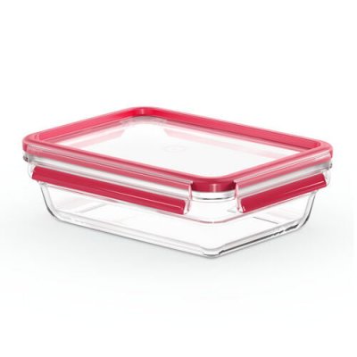 EMSA  Bo&icirc;te de conservation CLIP & CLOSE verre, 1,1 litre - Lot de 2