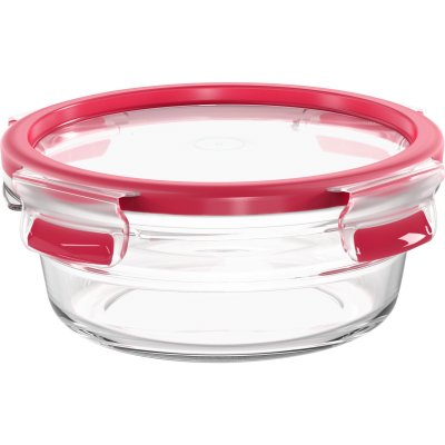 EMSA  Bo&icirc;te de conservation CLIP & CLOSE verre, rond, 0,6 L - Lot de 2