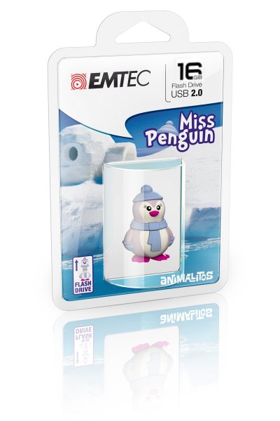 EMTEC  Animalitos Marine Range M336 Miss Penguin - cl&eacute; USB - 16 Go 