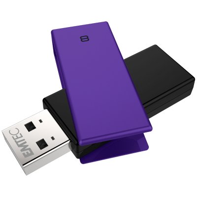 EMTEC  C350 Brick 2.0 lecteur USB flash 8 Go Connecteur USB Type-A Noir, Violet 