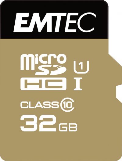 EMTEC  Gold+ - Carte m&eacute;moire flash (adaptateur SD inclus(e)) - 32 Go - Class 10 - micro SD - or 