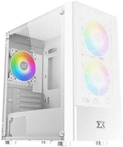 XIGMATEK EN47772 Bo&icirc;tier PC USB 3.0 Verre Tremp&eacute; Micro-ATX Mini Tour 3 Ventilateurs Blanc