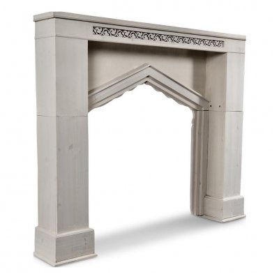 DECORATION D AUTREFOIS Encadrement manteau chemin&eacute;e bois cerus&eacute; blanc 120x18x101cm - d&eacute;coration d'autrefois 