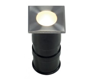 SLV Encastr&eacute; de sol carr&eacute; LED blanc chaud  - Power Trail Lite - Inox - 1W - IP67