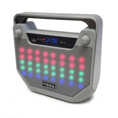 IBIZA SOUND Enceinte autonome Bluetooth Freesound40-SI &agrave; led Fonction karaok&eacute; - BT/USB/MicroSD/AUX