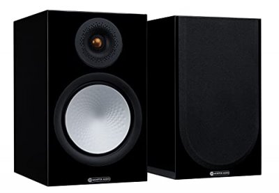 MONITOR AUDIO Enceinte biblioth&egrave;que  silver 100 7g noir brillant vendue par paire