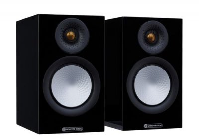 MONITOR AUDIO Enceinte biblioth&egrave;que  silver 50 7g noir brillant vendue par paire