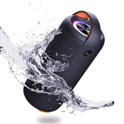 YONIS Enceinte bluetooth 20w &eacute;tanche son st&eacute;r&eacute;o led atmosph&egrave;re autonomie 20h noir  