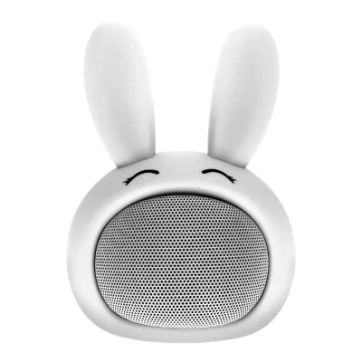  Enceinte Bluetooth 3W Autonomie 3h Design Lapin Lumineux Moxie Blanc