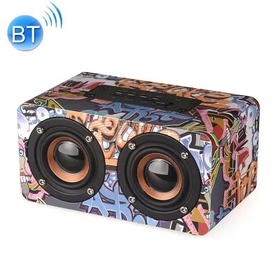 YONIS Enceinte Bluetooth 4.2 Subwoofer Mains Libres Radio FM AUX MP3 SD + SD 8Go Multicolore