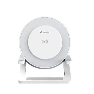 DEVIA Enceinte bluetooth 5.2 avec lampe de nuit et chargeur induction 15w  blanc TFAU0017 