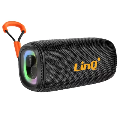 LINQ Enceinte Bluetooth 8W Portable Etanche IPX6 avec LED Multicolore Noir