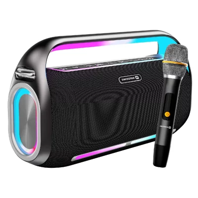 SWISSTEN Enceinte Bluetooth avec Microphone Portable Autonomie 13 Heures Noir