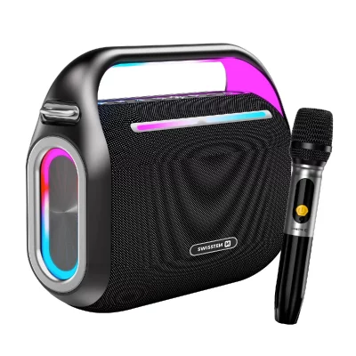 SWISSTEN Enceinte Bluetooth avec Microphone Portable Autonomie 15 Heures Noir