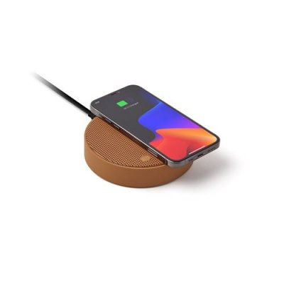 LEXON Enceinte Bluetooth et Station de charge OSLO ENERGY PLUS Similicuir Caramel