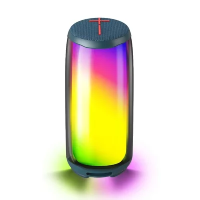 YONIS Enceinte bluetooth etanche ipx4 avec lumi&egrave;re rgb autonomie 6h puissance 10w bleu  