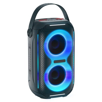 YONIS Enceinte bluetooth &eacute;tanche lumi&egrave;re rgb portable 10w puissance sonore 5h autonomie bleu  