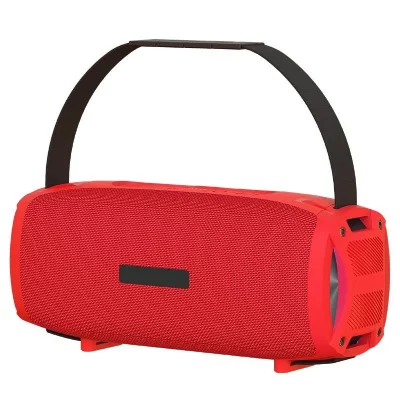 YONIS Enceinte bluetooth &eacute;tanche portable avec lumi&egrave;re rythmique et fonctions mains-libres rouge  