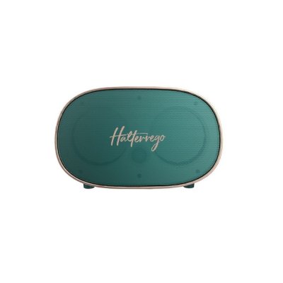 HALTERREGO Enceinte Bluetooth  style r&eacute;tro couleur verte. BT V5.0, lecteur de car