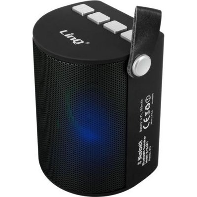 LINQ Enceinte Bluetooth Led Multicolore Radio Fm Port Usb Micro Sd  Argent