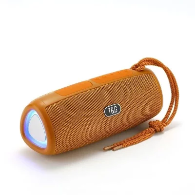 YONIS Enceinte Bluetooth LED TWS Son Clair Radio FM Autonomie 3H USB TF V5.3 Orange 