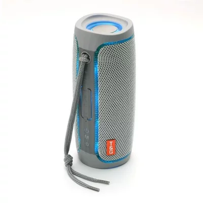 YONIS Enceinte Bluetooth LED TWS Son Dynamique Radio FM Autonomie 4H Gris 