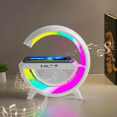 YONIS Enceinte bluetooth lumineuse charge sans fil haut-parleur led ambiance  