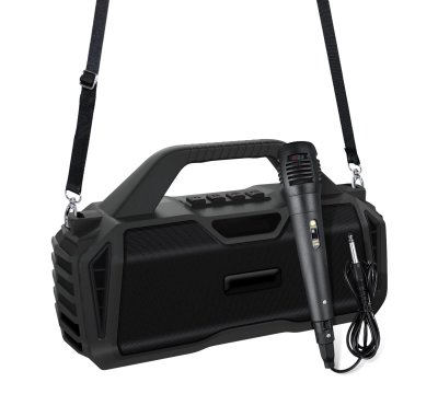 YONIS Enceinte Bluetooth Portable Avec Micro Et Sangle Son Parfait En Ext&eacute;rieur Noir