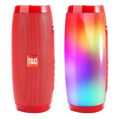YONIS Enceinte Bluetooth Portable Lumineuse Autonomie 3H Puissance 10W Micro SD FM Rouge 