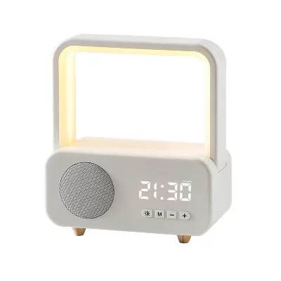 YONIS Enceinte Bluetooth Portable Mini Avec Lumi&egrave;re Nuit Style Horloge Autonomie Longu